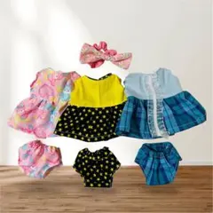 メルちゃん人形用着せ替え服セット　ハンドメイド ワンピース　パンツ　お洋服