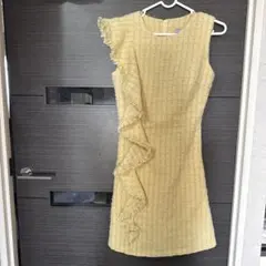 Andyミニドレス 黄色 ツイード