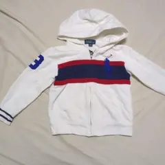 110ラルフローレンポロ白パーカー