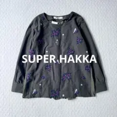 新品 スーパーハッカ トップス チュニック 長袖 刺繍 花柄 鳥のサムネイル