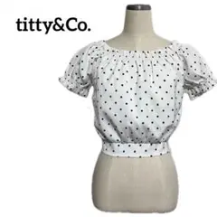 【新品タグ付き】titty&Co.　ドットオフショル　半袖ショート丈シャツ　白のサムネイル
