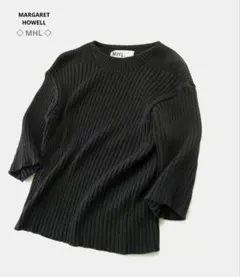 MARGARET HOWELL　MHL 　リブ ニット　ブラック　美シルエット