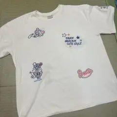 ANGEL BLUE 半袖 Tシャツ ホワイト 刺繍