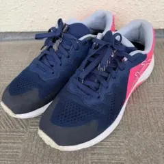 ASICS ネイビー/ピンク ランニングシューズ　23.5cm