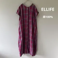 ELLIFEリネン100%ワンピース　ノースリーブ　麻100%のサムネイル