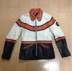 ビンテージTT LEATHERS革レザーライダースJKT ハーレーカラーのサムネイル
