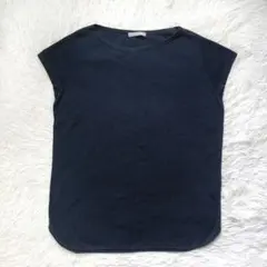 【theory luxe】ウォッシャブルプルオーバーニット 紺 38のサムネイル