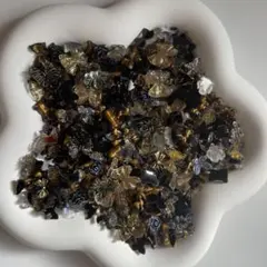 【50個】ブラック素材mix ゴールド マグネット風 ネイルパーツ まとめ売り