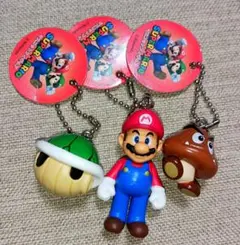 スーパーマリオ マスコット キーホルダー マリオ、クリボー、ミドリこうら