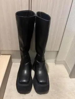 SLY スライ　厚底　ロングブーツ　レザー　スタイルアップ　L