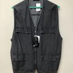 チャコールグレー ジッパーベスト Lサイズ