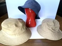帽子セット　子供用リバーシブル2点　大人用1点　計３点
