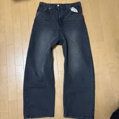 ダークグレー ワイドレッグデニム