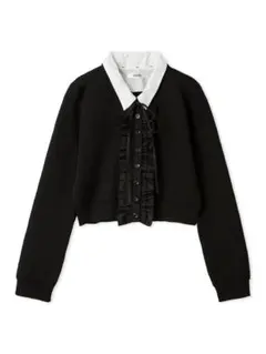 新品 snidel フリルニットカーディガン 黒 タグあり