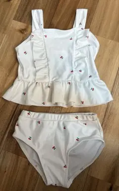 女の子用セパレート水着 100cm チェリー刺繍