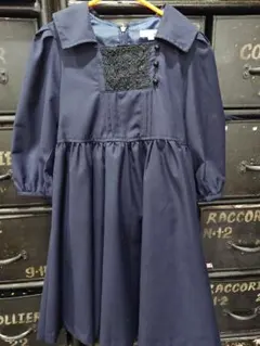 キャサリンコテージ　ネイビー 七分袖 ワンピース レース　120