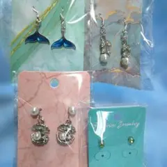No.53　デザインピアス4点セット
