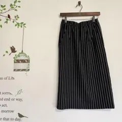 Yecca vecca /ストライプタイトスカート ポケット付き ウエストゴム