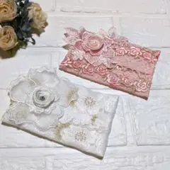 No.p16　2枚セットポケットティッシュケース　ハンドメイド