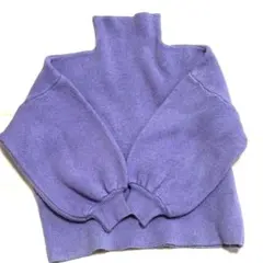 GRL パープル　ラベンダー　紫　バルーン　スリーブ　ボトルネックニット