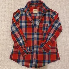 美品 Hollister ホリスター チェックネルシャツ フランネル 秋冬レッド