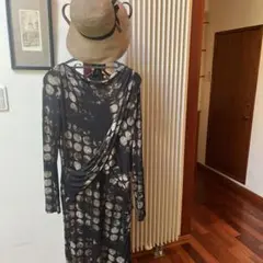Max Mara マックスマーラ 半袖ニット ロングワンピース 黒 プリーツ L