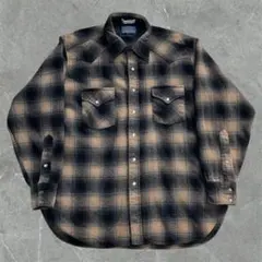 極美品 70S PENDLETON オンブレ ウエスタン ボードシャツ ブラック