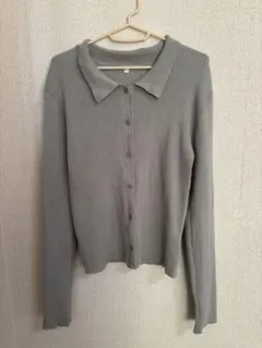 coca 襟付きリブニット カーディガン／長袖トップス