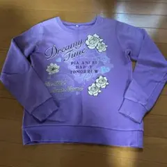 パープル トレーナー 花柄プリント