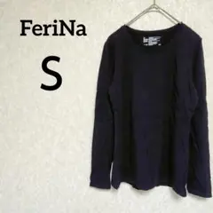 海外古着✨FeriNa【Ｓ】ブラック 長袖 Tシャツ シンプル 無地