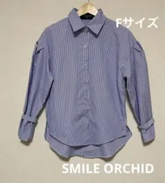 ★✰SMILE ORCHIDスマイル オーキッド✰★ストライプシャツ★Fサイズ★のサムネイル