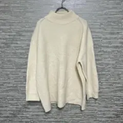 ジーユー GU ✨厚手リブ編みハイネックニット M アイボリー