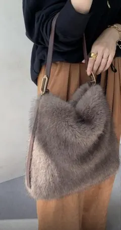 美品　doudou フリーワンハンドルエコファートート ブラウンのサムネイル
