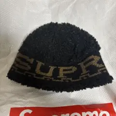 Supreme Sherpa Logo Beanie ブラック