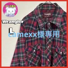 usa古着 Wrangler ウエスタンシャツ L チェック レッド アメカジ