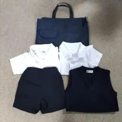小学校受験 男の子4点セット (シャツ、ベスト、半ズボン、カバン)