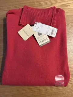 UNIQLO ラムウール タートルネックセーター L 赤