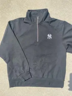 MLB ニューヨーク・ヤンキース ジップアップ ハーフジップ スウェット M 黒のサムネイル