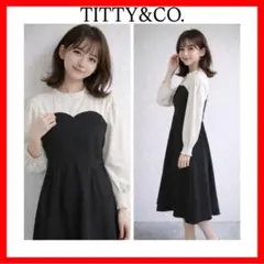TITTY&CO. ティティーアンドコー✨バイカラーロングワンピース　黒　白のサムネイル