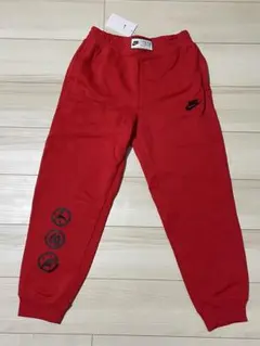 新品 ナイキ NIKEレッド スウェットパンツ メンズS相当 キッズL 赤