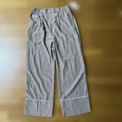 グレー ワイドパンツ 裾ラインLサイズ