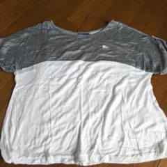 BURBERRYグレー/ホワイト 半袖Tシャツ ボタン付き