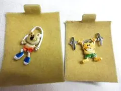 ◎縄跳び　重量挙げ　ビンテージブローチ★JJ刻印　（ret4)