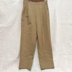 美品 タック ワイドパンツ カジュアルパンツ ウエストゴム ベージュ 定番 M
