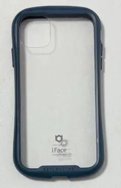 iFace iPhone 11 ケース クリア 強化ガラス (ネイビー)