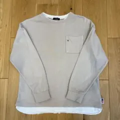 【GLAZOS】 レイヤード風トレーナー ベージュ150のサムネイル