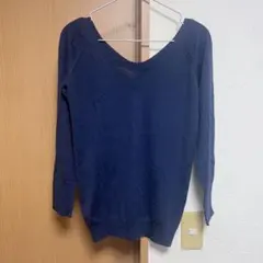 ドゥーズィエムクラス Vネックニット ネイビー 日本製 薄手 上品