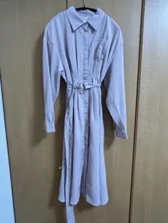 大きめ薄いピンク 長袖 ワンピース2XL