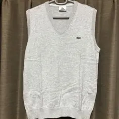 LACOSTE ラコステ Vネック ニットベスト グレー サイズ4