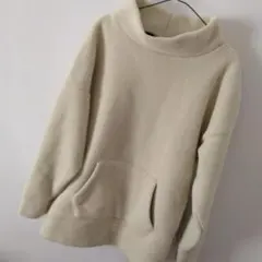 L　HEAD　上着　チュニック　首元あったかい　オフホワイト